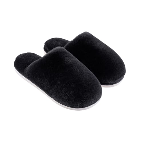 Fuzzy Slippers Women Comfy Warm Plush Slip-On House Slipper for Winter Indoor Soft Cushion Non-slip Fluffy Slides Slippers Cozy Plush Bedroom Shoes Flat Furry Fur Slipper