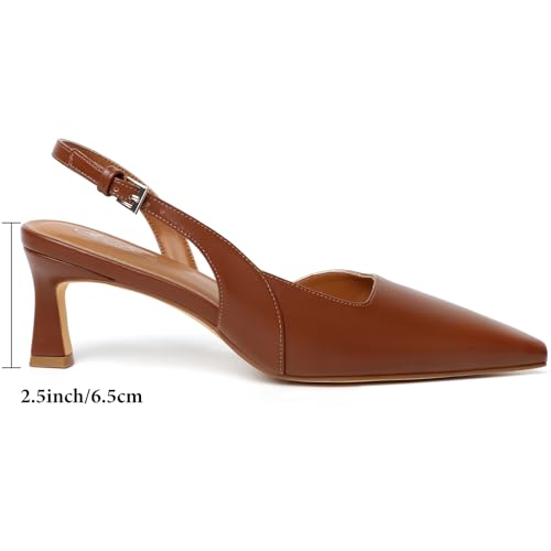 Image of Mostrin Kitten Heels for Women Slingback Pointed Closed Toe Heels Women's Pumps Shoes for Wedding, Party, Commuting