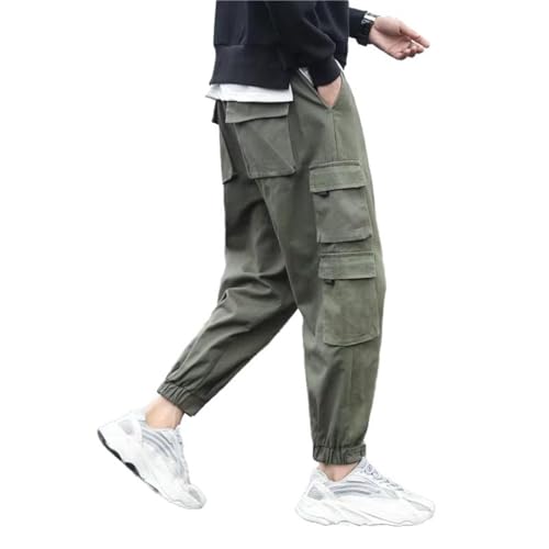 Autumn and Winter Men's Plus Velvet Casual Pants Loose Cuffs Thick Overalls Trousers