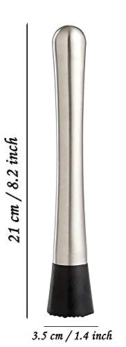 HAINE BarWare 7 Pieces Bar Set of Double Wall Ice Bucket, Ice Tong, Measuring Jig, Whiskey Pourer, Cocktail Shaker, Muddler Stick, Wine Opener, Stainless Steel