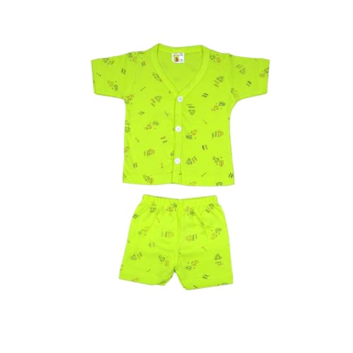 Image of New Born Baby Unisex Breathable Cotton Sleeveless Button Jhabla Dress | Boy & Girl Baby Clothe Size From 3 Months | Jabala Set for New Born | Pack Of 5 Combo