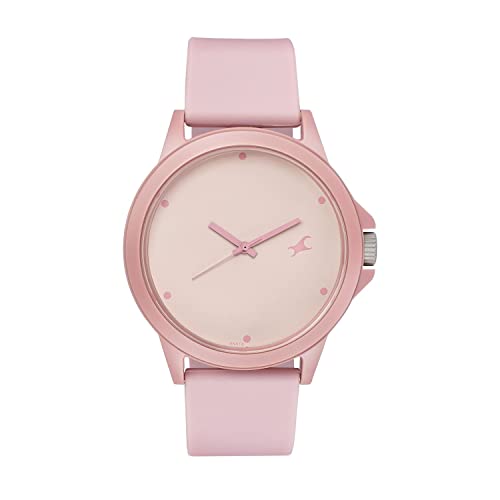 Image of Fastrack Tees Quartz Analog Pink Dial Silicone Strap Unisex Watch-38024PP65W /NT38024PP65W