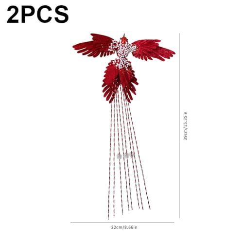 Oiseaux artificiels de Noël à clipser et plumes pour loisirs créatifs - 5