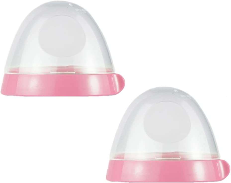 Baby Bottle Caps and Collars Rings Compatible for Comotomo Feeding Bottles,2 Count,Pink