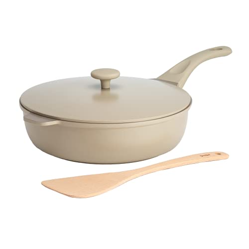 Goodful All-in-One Pan, Multilayer Nonstick, High-Performance Cast Construction, Multipurpose Design Replaces Multiple Pots and Pans, Dishwasher Safe Cookware, 11-Inch, 4.4-Quart Capacity, Linen by Goodful - Used condition - US$35.51