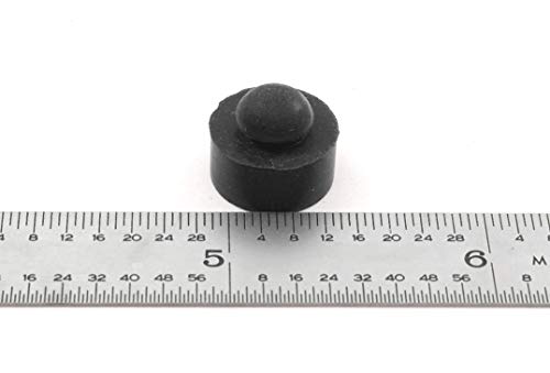 push-in rubber bumper tight-grip stem - fits 1434 hole - bumper is 1234 diameter 1434 height for use in 11634 panel thickness 4