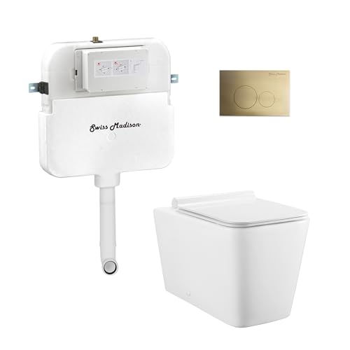 Sanitario Swiss Madison Concorde Modelo SM-WT0206GW Blanco Brillante Doble Descarga y Placa de Latón miniatura 1