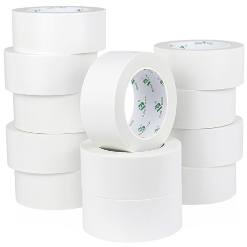 Ruban adhésif en tissu blanc anti déchirure pour réparer fuite et consolider carton lot de 12