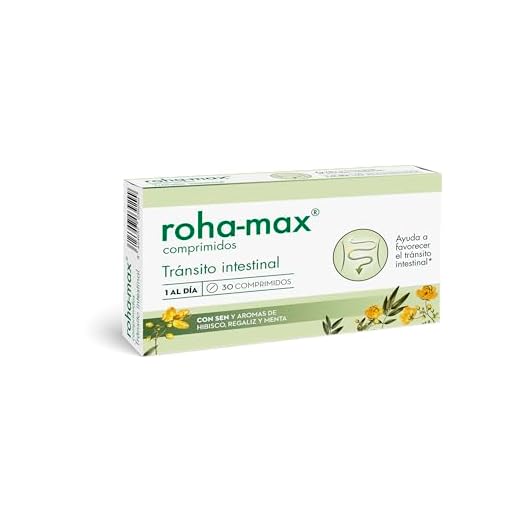 Roha-Max - Complemento Alimenticio en Comprimidos con Ingredientes Activos de Origen 100% Natural, Contiene Sen que Ayuda a Favorecer el Tránsito Intestinal - Estuche con 30 Comprimidos, 21 g