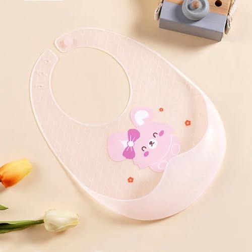 Image of StarAndDaisy Reusable Silicone Bib for Baby with Adjustable Buttons for Mess-Free Feeding