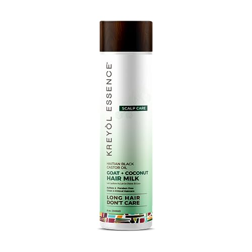 Kreyol Essence Haitiano Negro Aceite de ricino de cabra y leche de coco para el cabello, 8 onzas