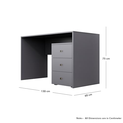 Image of Bniture Wooden Study Table for Home with Bottom Storage | Engineered Wood Study Table with Book Shelf | Multi Purpose Computer Desk for Writing | Laptop Table for Office & Home | Frosty White