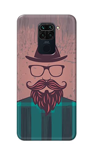 Image of PRINTFIDAA Man Icon with Beard Shirt Hipster Printed Designer Hard Case for Redmi Note 9 (6.53 inch) / Redmi 10X (4G) (6.53 inch) Back Cover -(e) RPM1001
