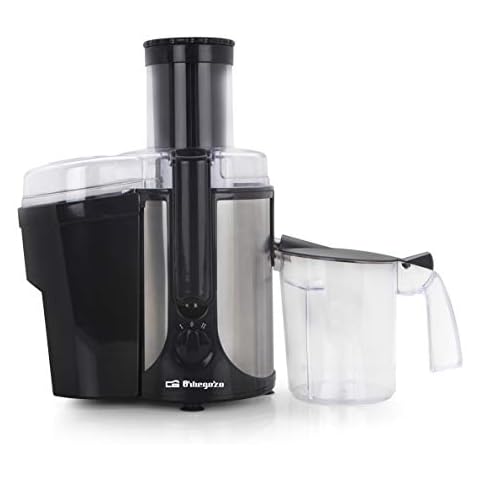 Orbegozo LI 6000 Entsafter für Gemüse und Obst, extra breite Öffnung, 8,5 cm, 19000 U/min, Edelstahl, 2 Geschwindigkeiten, 1200 W Leistung, 1 l Fruchtfleischbehälter Cover