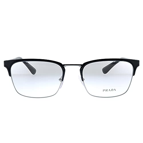 Prada Heritage Pr 54Tv 1Ab1O1 Black Gunmetal Metal Rectangle Eyeglasses 55Mm #TOP1
