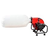 750W Horizontal Woodworking Dust Collector with 12-Gallon Collection Bag, Mobile Base, Compact Design for Home and Professional Workshops