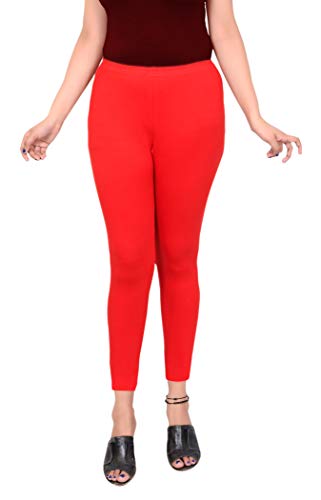 Image of High Waist Solid Woman Legging for Casual & Formal Wear Cotton Lycra Ankle Length Leggings