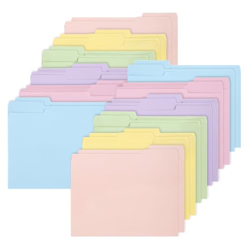 Fichiers couleurs macarons Whaline 24 dossiers format lettre contre le désordre du bureau