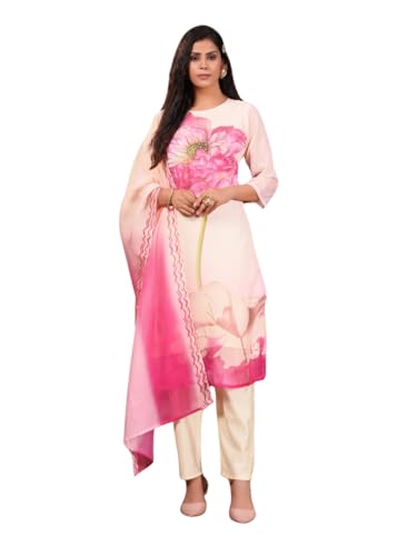 Image of Naixa Women's Taby Printed Straight Kurta with Pant and Dupatta Sets (SC-Naomika)