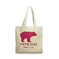 Algopix Similar Product 13 - Pink Mama Bear Canvas Tote Bag Gift