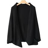 SLJYM Cape en laine drapée sur veste chaude tricotée double usage pour l'automne, Noir , Taille unique