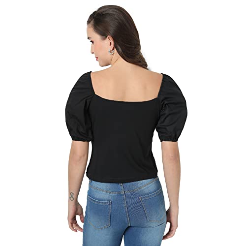 Image of PINACOLADA Women Black Solid Casual Top