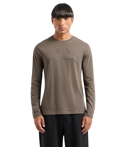 Armani Exchange Men's A|x Corporate Logo Slim Fit Long Sleeve Tee