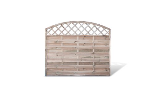 Sichtschutzzaun/Garten Sichtschutz mit Doppelbogen + Rankgitter Maß 180 x 150 auf 130 cm (Breite x Höhe) aus Kiefer/Fichte Holz, druckimprägniert 'Berlin Doppelbogen'