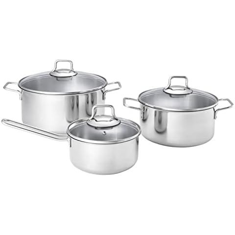 Fiskars Set de cacerolas con cazo, Modular Cooking, Juego de cacerolas de 3 piezas Cover