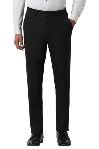 Image of Van Heusen Men's Fashion Formal Mid Rise Slim Fit Premium Formal Trousers | Superior Comfort | Auto-Flex Waist Band | Soft Touch