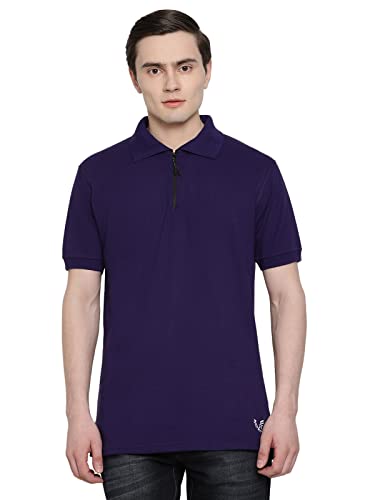 Image of UZARUS Men's Solid Cotton Regular Fit Polo T-Shirt