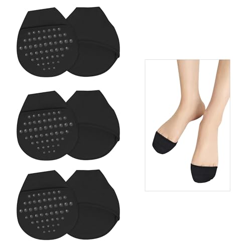 Image of 3Pairs Women's Toe Topper Liner Socks with Cushion,Toe Cover Half Socks,No Show Liner Half Socks For Heels Flat Shoes