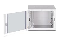 DIGITUS Netzwerk-Schrank 19 zoll 9 HE - Wandmontage - 450 mm Tiefe - Traglast 60 kg - Dynamic Basic - Glastür - Grau – Ansicht 5