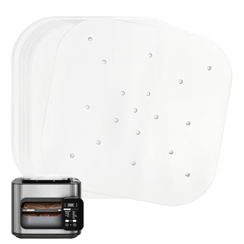BYKITCHEN 120 Stück Heißluftfritteuse Backpapier für Ninja Combi 12-in-1 Multikocher Eckige Perforiert Airfryer Backpapier Antihaft & Fettbeständig Zubehör für Ninja Ofen Heißluftfritteuse SFA700EU
