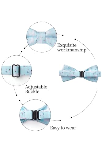 Image of HISDERN Bow Ties for Boys Pre Tied Toddler Bow Tie Adjustable Kids Bowties Clip On Fun Patterned Bowties for Wedding Party