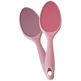 Hapforever Hornhautentferner, 2-seitiger Nano-Glas-Fußfeile Hornhautentferner mit rutschfestem Griff Bequemer Fußschleifschaber (Rosa)