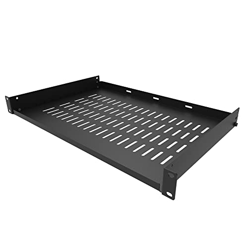 Image of 1U Disassembled Vented Cantilever Server Rack Mount Shelf 12 inch(305mm) Depth for 19-Inch Network /AV Equipment Rack and Cabinet(1U12V)