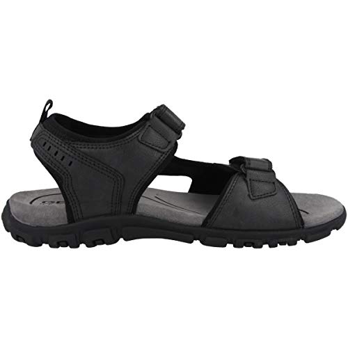 Geox Homme Uomo Sandal Strada A Sandales, Black, 39 EU