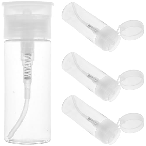 Abaodam Dispensador de Prensa para Quitaesmalte de Uñas 100ml, Botella Recargable de Plástico Pet y Pp, Portátil y Reutilizable para Viaje en Mochila o Maleta
