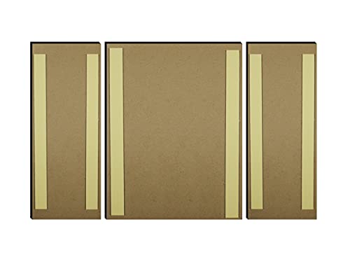 Image of Indianara Set of 3 Abstract Radha Krishna with Peacock MDF Art Painting (3821FL) without glass 4.5 X 12, 9 X 12, 4.5 X 12 INCH