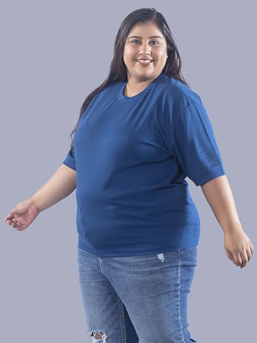 Image of CUPID Women Plus Size Cotton Round Neck Half Sleeve Casual T-Shirt, Sleep, Night, Yoga, Daily Gym n Lounge Wear a Short Tee n Top for Ladies