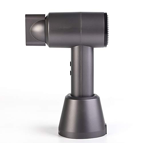 HBNW Secador De Pelo Inalámbrico Portátil, 6 Velocidades con Base De Carga Rápida, Secador De Pelo Recargable para Pintura Artística/Hogar/Escuela/Exterior/Viajes,Gris