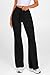 PRETTYGARDEN Women's 2024 Casual Flare Pants Elastic High Waisted Drawstring Bell Bottom Bootcut Leggings Lounge Sweatpants (Black,Small)