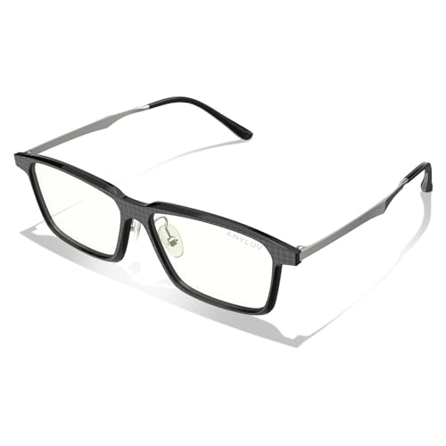 Image of ANYLUV Blue Light Glasses Men, Stylish Square Carbon Fiber Eyewear, Anti Eyestrain, Lightweight Mens Computer Gaming Glasses