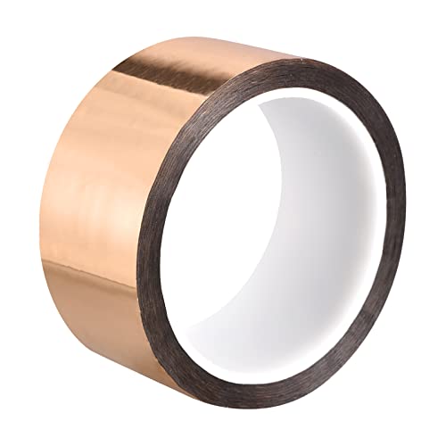 Image of MECCANIXITY Metalized Polyester Film Tape,1.56inch x 54.6yds. Adhesive Mirror Finish Decor Tape for Detailing Accent Wall,Wardrobe Crafts Tape 50m x 40mm,Rose Gold Tone