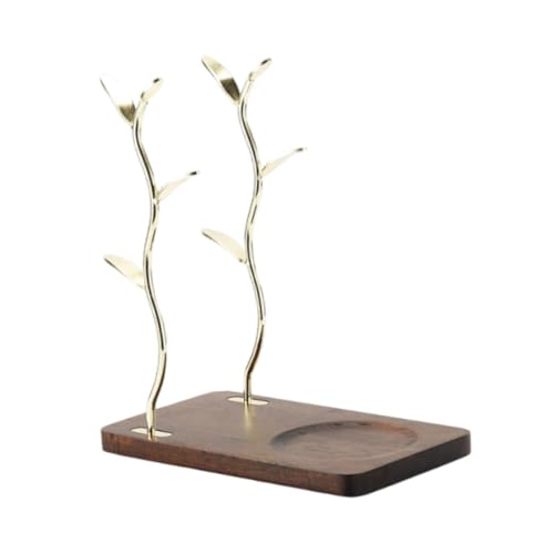 Escurridor de tazas de diseño elegante con base de madera noble de alta resistencia 5