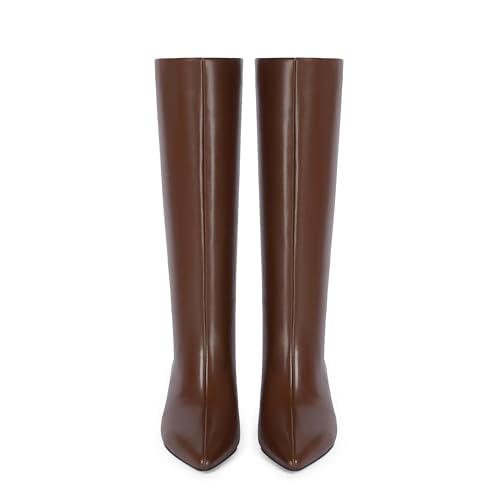 Knee High Boots Women Slip on Low Kitten Heel Tall Boots Pointed Toe Long Fall Boots for Women3