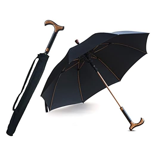 Best mens umbrella black 2-in-1 Self Defense Cane Umbrella