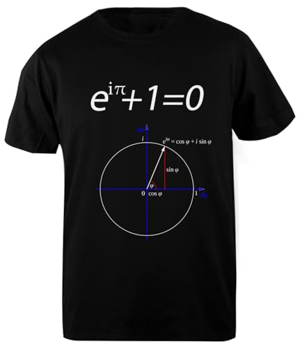 Euler's Identity Mathematical Constant T-Shirt Homme Basic Coton Noir