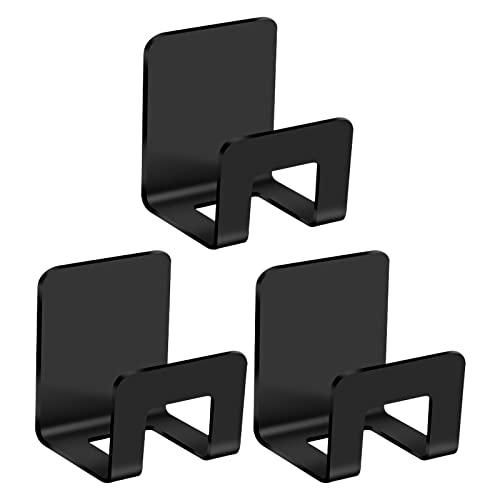 Fyfjur Schwammhalter Küche Schwarz, 3 Stück Nichtrostender Edelstahl Schwammhalter Spülbecken, Schwammhalter Selbstklebend Geeignet Für Schwämme, Stahlwolle, Spülendeckel, Topfdeckel Cover